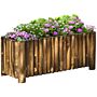 Raised Flower Bed Wooden Rectangualr Planter Container Box Wood 4 Feet