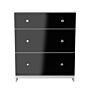 Yarmouth 3 Drawer Deep Chest In Black & White