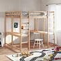 Vidaxl Loft Bed With Desk And Ladder 200x200 Cm Solid Wood Pine