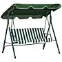 Outsunny 3 Seater Garden Swing Chair W/ Adjustable Canopy, Garden Swing Seat With Steel Frame, Padded Seat, Green