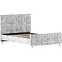 Valentina Double Bed, Crushed Velvet Silver