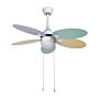 Ceiling Fan With Light Colourful For Kids With Pull Chain 4 Blades Speed Control