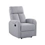 Recliner Chair Grey Fabric Upholstery Polyester White Led Light Usb Port Modern Design Living Room Armchair