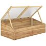 Outsunny Wooden Cold Frame Greenhouse Garden Polycarbonate Grow House For Flowers, Vegetables, Plants, 100 X 50 X 36 Cm, Natural