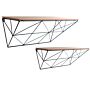 Set Of 2 Black Geometric Shelves