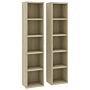 Vidaxl Cd Cabinets 2 Pcs Sonoma Oak 21x16x93.5 Cm Engineered Wood