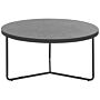 Coffee Table Concrete Effect With Black Metal Legs Round Large 80 X 80 X 40 Cm Living Room Furniture Beliani