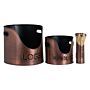 Copper Finish Logs And Kindling Buckets & Matchstick Holder