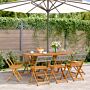 Vidaxl Folding Garden Chairs 8 Pcs Grey Poly Rattan And Solid Wood