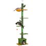 Pawhut 230-275cm Floor-to-ceiling Adjustable Cat Tree With Scratching Posts, Hammock