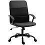 Vinsetto Pvc Leather & Mesh Panel Blend Office Chair Swivel Seat W/ Padding Ergonomic Desk Adjustable Height Tilt 5 Wheels Stylish Black