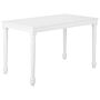 Dining Table White Rubberwood 120 X 75 Cm Rectangular