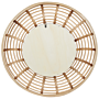 Wall Hanging Mirror Ø 60 Cm Home Décor Round Frame Bamboo Wood Minimalist Design