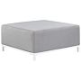 Ottoman Light Grey Polyester Upholstery White Aluminium Legs Metal Frame Outdoor And Indoor Water Resistant