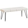 Bedroom Bench White Faux Leather Upholstery Metal Legs