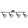 Ceiling Lamp Black Metal 4 Light Cage Shades Adjustable Arms Modern Beliani