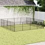 Vidaxl Dog Playpen 16 Panels Black Galvanised Steel