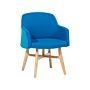 Armchair Blue Club Chair Retro Style Wooden Legs