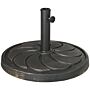 Outsunny 18kg Resin Garden Parasol Base, Round Outdoor Market Umbrella Stand Weight For Poles Of Φ38mm To Φ48mm, Bronze