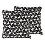 Set Of 2 Scatter Cushions Black And White Cotton 45 X 45 Cm Removable Cases With Polyester Filling