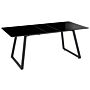 Extending Dining Table Black Metal Legs 150/180 X 90 Cm Traditional Mechanism