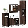 Vidaxl 4 Piece Bathroom Furniture Set Brown Oak Engineered Wood