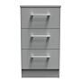 Devon 3 Drawer Bedside Cabinet In Dusk Grey