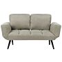 Fabric Sofa Bed Light Green Loveseat Adjustable Armrests Living Room Guest Bed