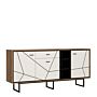 Brolo 3 Door 1 Drawer Wide Sideboard In Walnut And White