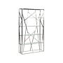 Bookcase Silver 4 Tempered Glass Tires Stainless Steel Frame 175 X 100 Cm Glam Decorative