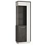 Zingaro Tall Glazed Display Cabinet (lh) In Grey And White