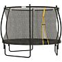 Sportnow 10ft Trampoline With Enclosure Net And Spring Cover, Outdoor Trampoline Garden Jumping Mat, Black