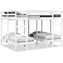 Vidaxl Triple Bunk Bed Frame White 140x200/70x140 Cm Solid Wood Pine