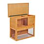 Pawhut Wooden 90cm 2 Tiers Rabbit Hutch