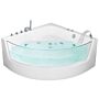 Corner Whirlpool Bath White Sanitary Acrylic With Led 4 Jest