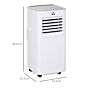 Homcom 7000 Btu Mobile Air Conditioner Portable Ac Unit For Cooling Dehumidifying Ventilating With Remote Controller, Led Display, White