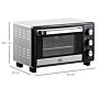 Homcom Convection Mini Oven, 16l Countertop Electric Grill, Toaster Oven With Adjustable Temperature, 60 Min Timer, Crumb Tray, Wire Rack, 1400w