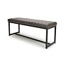 Archer Leather Effect Grey Bench