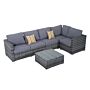 Outsunny 5-seater Garden Furniture Sets Rattan Wicker Patio Conservatory Dining Set With Corner Sofa Loveseat Coffee Table Cushions