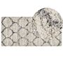 Area Rug Light Beige And Grey 80 X 150 Cm Shaggy Rectangular Geometric Honeycomb Pattern