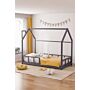 Grey Color Kid’s Premium Wood House Bed Frame With Fence