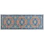 Runner Rug Blue And Orange Polyester 70 X 200 Cm Geometric Oriental Pattern Anti-slip Bottom