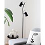 Floor Lamp Black Metal 149 Cm 2-light Double Shade Living Room Light