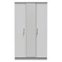 Devon Tall Triple Mirrored Wardrobe In Grey Matt