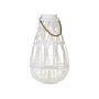 Lantern White Bamboo Wood And Glass 56 Cm