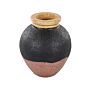 Decorative Vase Black And Pink Terracotta 31 Cm Handmade Painted Retro Vintage-inspired Design