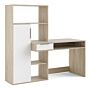 Function Plus Desk Multi-functional Desk With Drawer And 1 Door In White And Oak