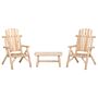 Vidaxl 3 Piece Garden Lounge Set Solid Wood Spruce