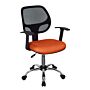 Loft Home Office Home Office Chair In Black Mesh Back, Orange Fabric Seat With Chrome Base