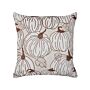 Decorative Cushion Beige Velvet 45 X 45 Cm Pumpkin Pattern Square Modern Minimalist Autumn